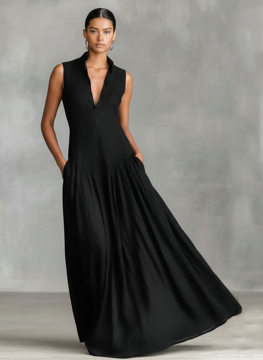 Ada | Clean Sleeveless Maxi Dress