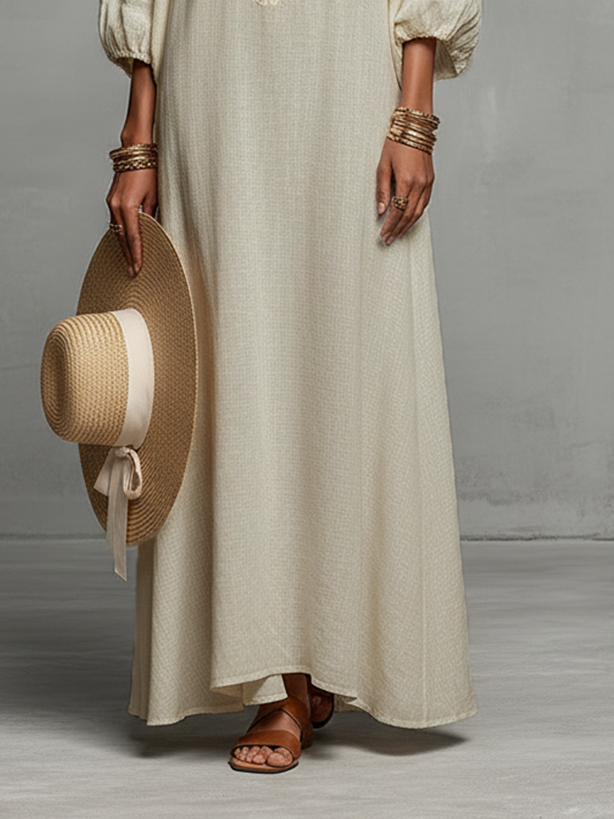 Lorena | Off-Shoulder Embroidered Maxi Dress
