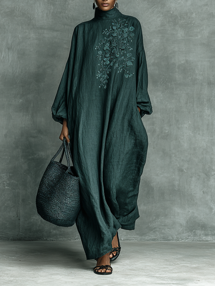 Flora | Shoulder Embroidery Maxi Dress