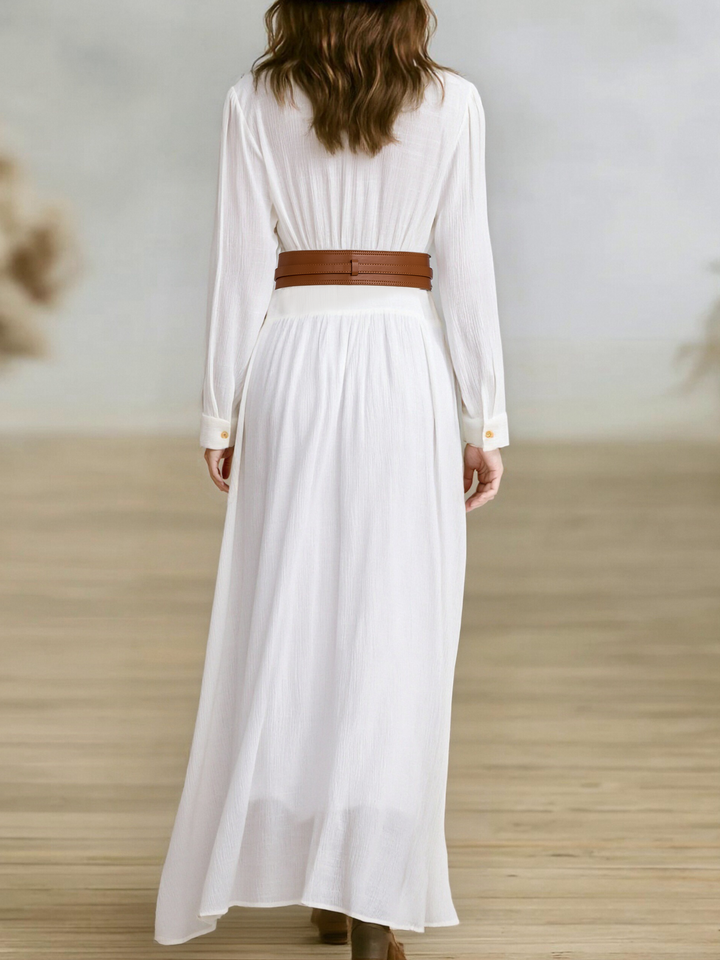Esme | Pleated Single-Breasted Maxi Dress