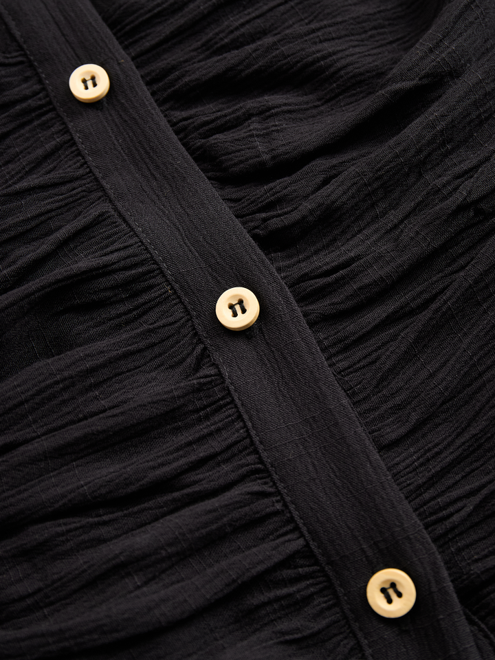 Esme | Pleated Single-Breasted Maxi Dress