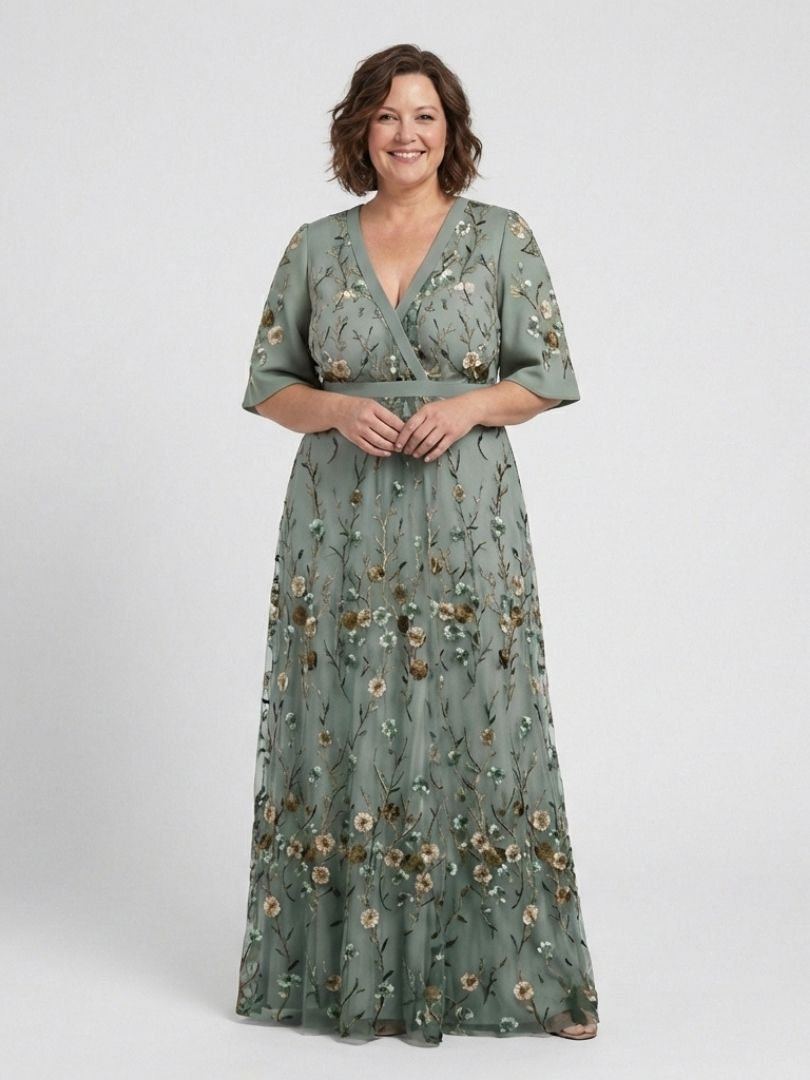 Evadne | Floral Embroidered Maxi Dress