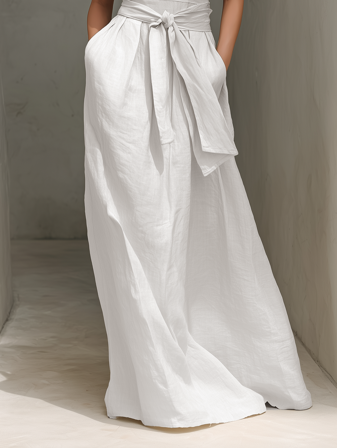 Opal | Belted V-Neck Sleeveless Maxi Dress