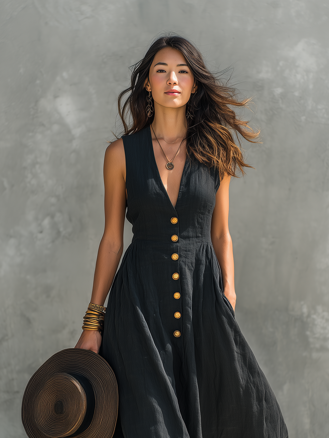 Cleo | V-Neck Sleeveless Maxi Dress
