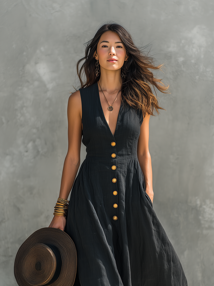 Cleo | V-Neck Sleeveless Maxi Dress