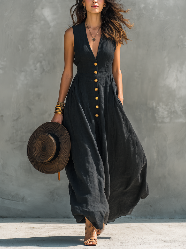 Cleo | V-Neck Sleeveless Maxi Dress