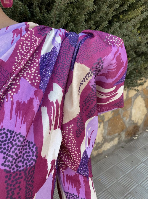 Yllana | Midi Dress for Women with One Shoulder Purple