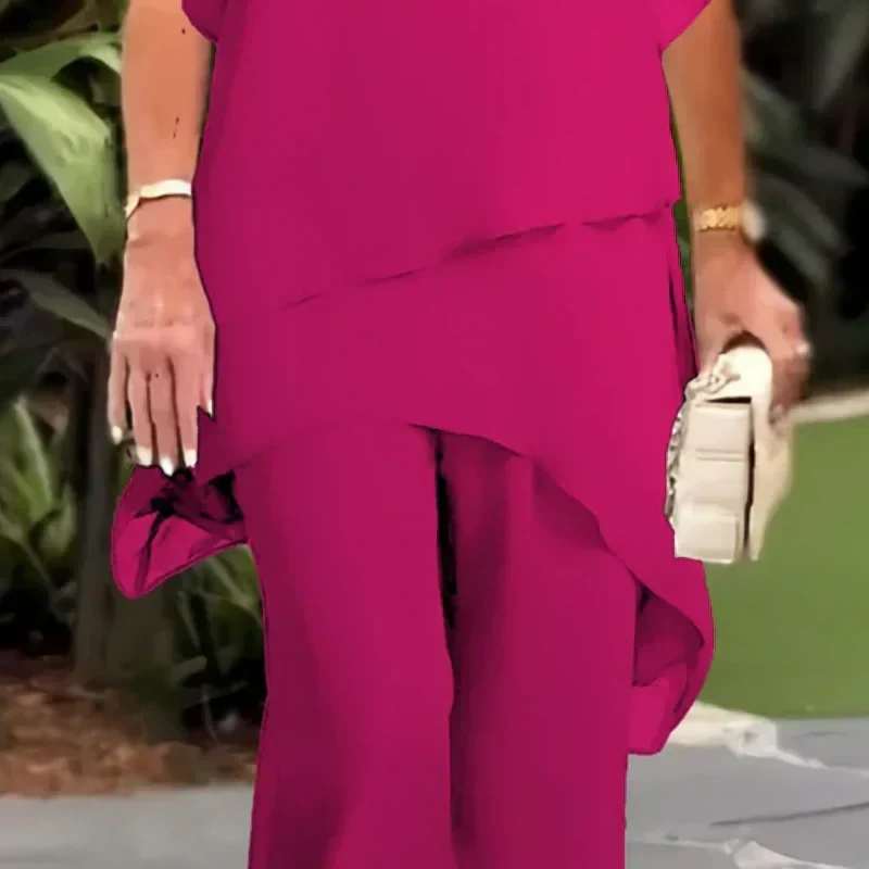 Claire | Suit with draped palazzo pants